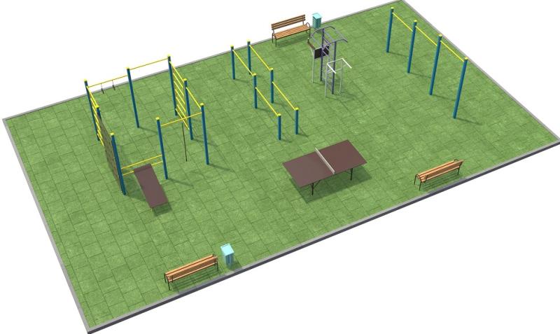 Проект спортплощадки 170 метров в Республике Ингушетия в Республике Ингушетия