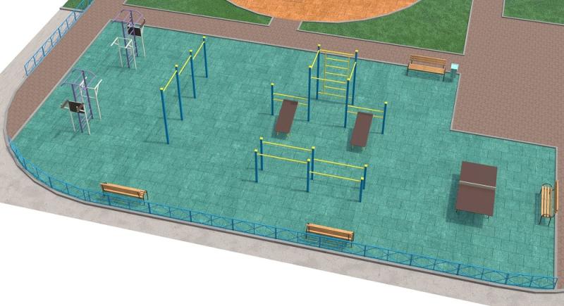 Проект спортивной площадки с столом теннисным в Республике Ингушетия