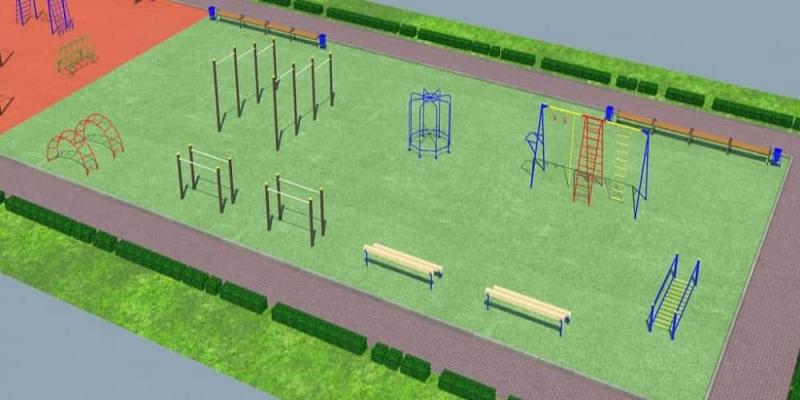Проект детско-спортивной площадки для школы - детсада в Республике Ингушетия