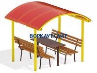 Стол и лавки под навесом МАФ 4005 в Республике Ингушетия