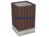 Урна деревянная квадратная с бетонным основанием МАФ 1633 в Республике Ингушетия