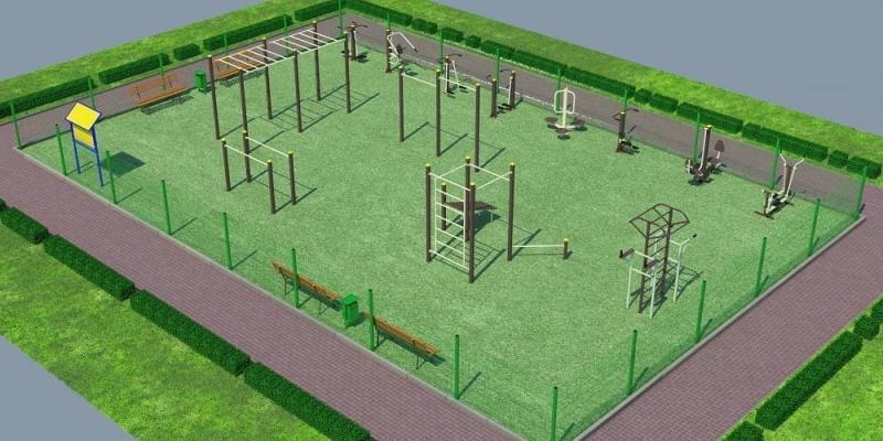 Проект спортивной воркаут площадки с уличными тренажерами - 1467400 рублей в Республике Ингушетия