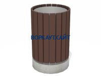 Урна деревянная круглая с бетонным основанием МАФ 1632 в Республике Ингушетия