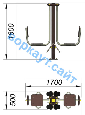 Уличный тренажер "Жим ногами горизонтальный " УТ 003 в Республике Ингушетия