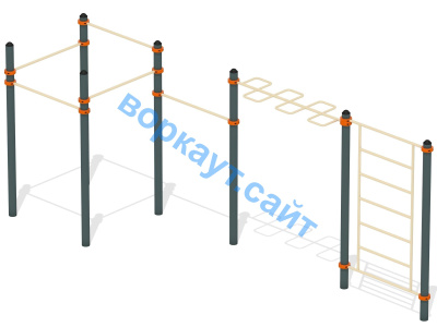 Воркаут турники с шведской стенкой и рукоходом  ВС-21 в Республике Ингушетия
