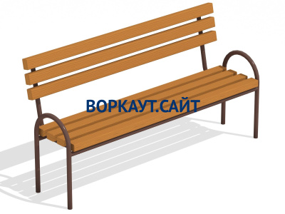 Парковая лавочка со спинкой МАФ 1605 в Республике Ингушетия