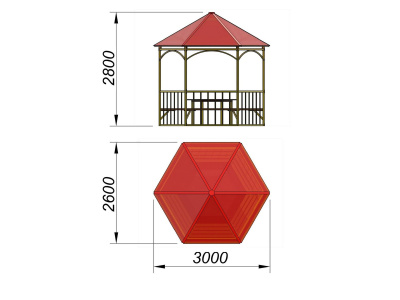 Беседка со столом и лавками МАФ 4121 в Республике Ингушетия