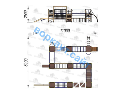 Детский спортивный комплекс Полоса препятствий ДСК 3116 в Республике Ингушетия
