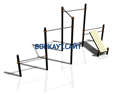 Воркаут комплекс разноуровневых турников со скамьей для пресса ВС-37 в Республике Ингушетия