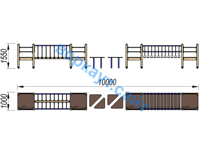 Детский спортивный комплекс Двойной мостик ДСК 3115 в Республике Ингушетия