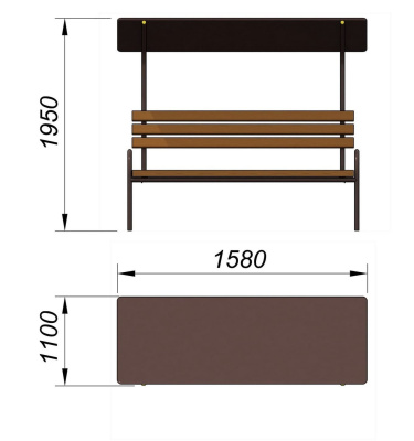 Лавочка под навесом МАФ 1607 в Республике Ингушетия