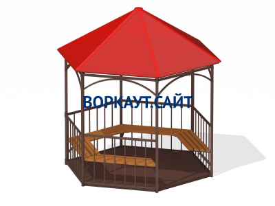 Беседка с лавками и полом МАФ 4122 в Республике Ингушетия