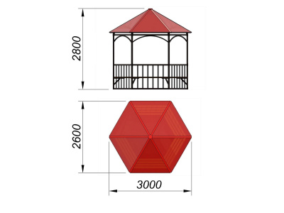 Беседка с лавками и полом МАФ 4122 в Республике Ингушетия