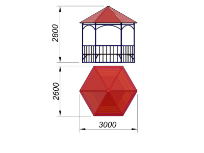 Беседка с лавками МАФ 4120 в Республике Ингушетия