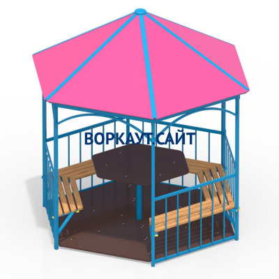 Беседка со столом, лавками и полом МАФ 4123 в Республике Ингушетия