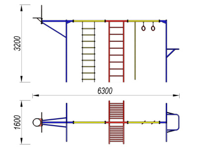 Гимнастический комплекс с баскетбольным щитом МАФ 3001 в Республике Ингушетия Гимнастический комплекс с баскетбольным щитом МАФ 3001 в Республике Ингушетия
